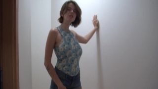 StrapOn Cute brunette fills her soft cunny. riley reid pmv