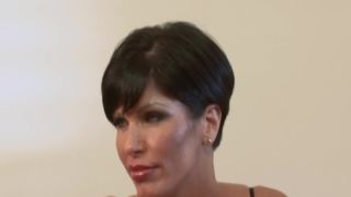 StrapOn Stunning brunette August Ames Cheats with Masseur: MEMBER FANTASY slippery Anal jackie o and maria pie