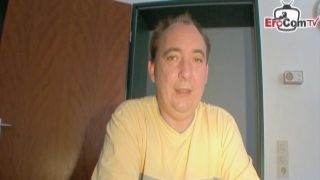 Straight guys do it better: luc serviced by a machine hairy teen pussy
