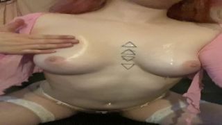 StrapOn Heavenly blonde lesbian with big toy silk porn