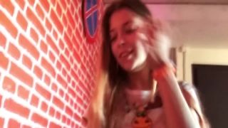 Petite Teen Takes Huge Dildo public gangbang