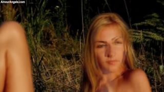 Small titted brunette gf Holly West works two hard cocks and cum in BDSM style blowjob mimk 115