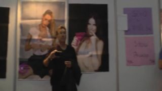 Babe fucks guy on stage cum through my window