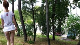Busty amateur girlfriend outdoor action with her boy friend film as she is fucked by younger guy hd cum swallow